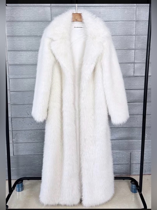 Other - NEW White Faux Fur Long Coat by